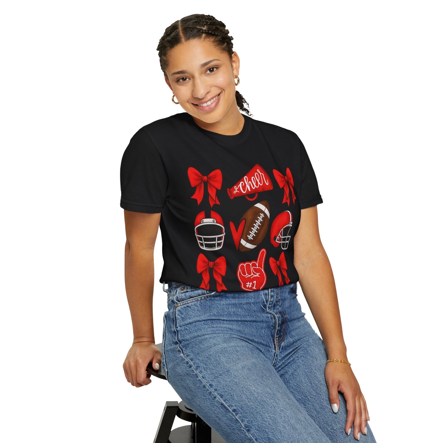Cheer and Football Comfort Colors Tee