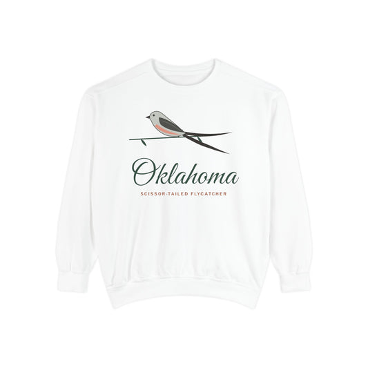 Scissortail Garden Script Oklahoma Crewneck Sweatshirt | Comfort Colors