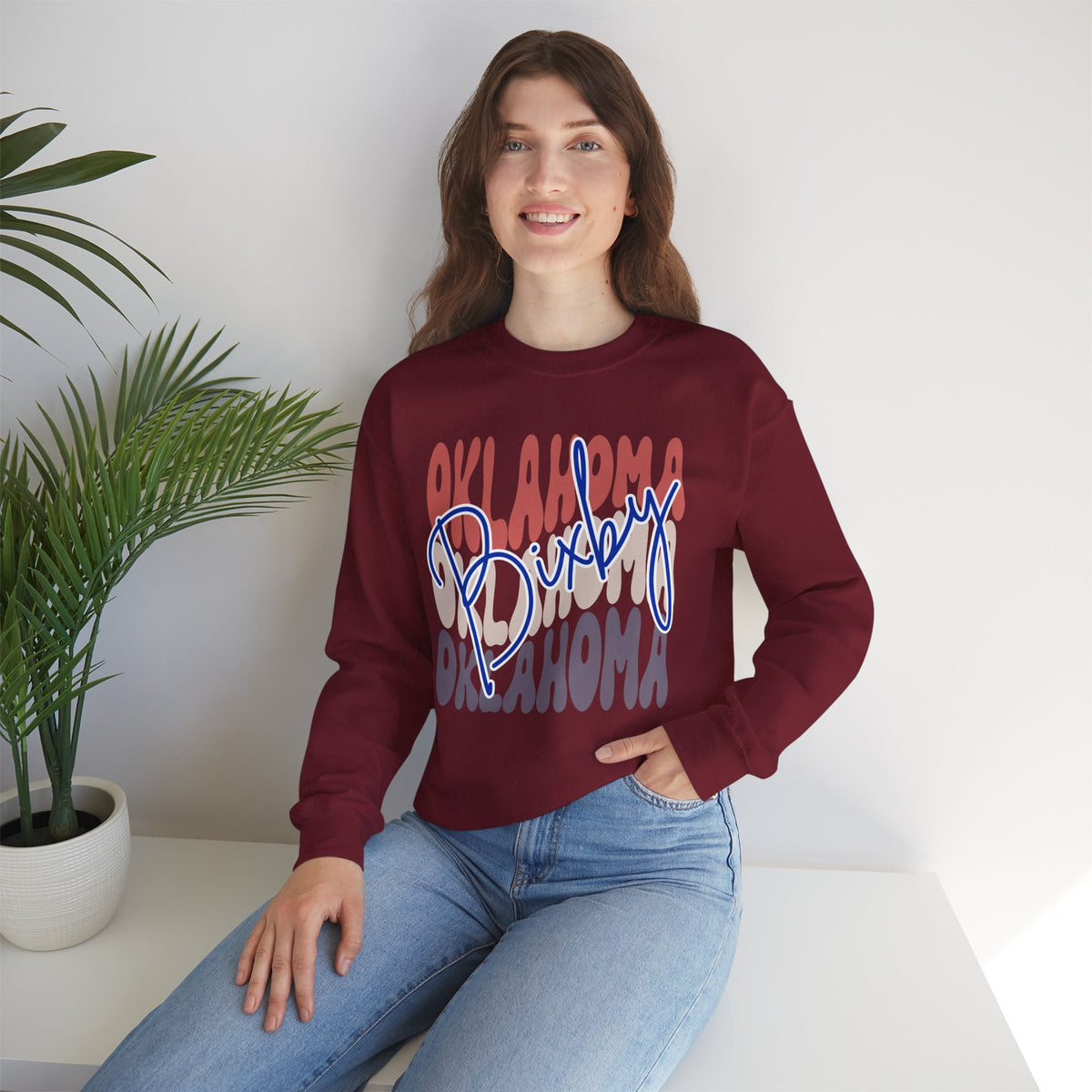 Bixby Spartans Custom City Name Oklahoma Script Sweatshirt