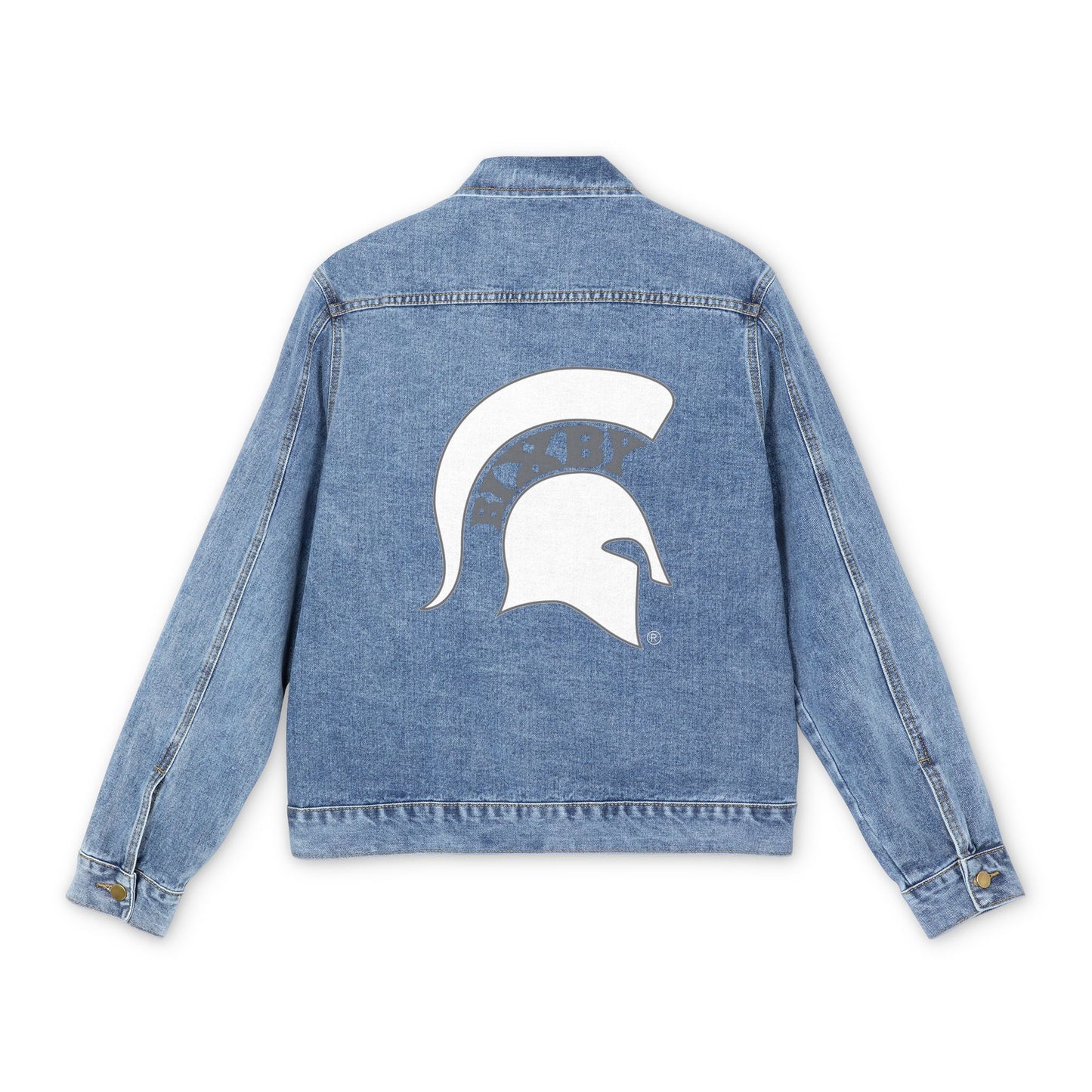 Men's Denim Jacket Spartan White Logo