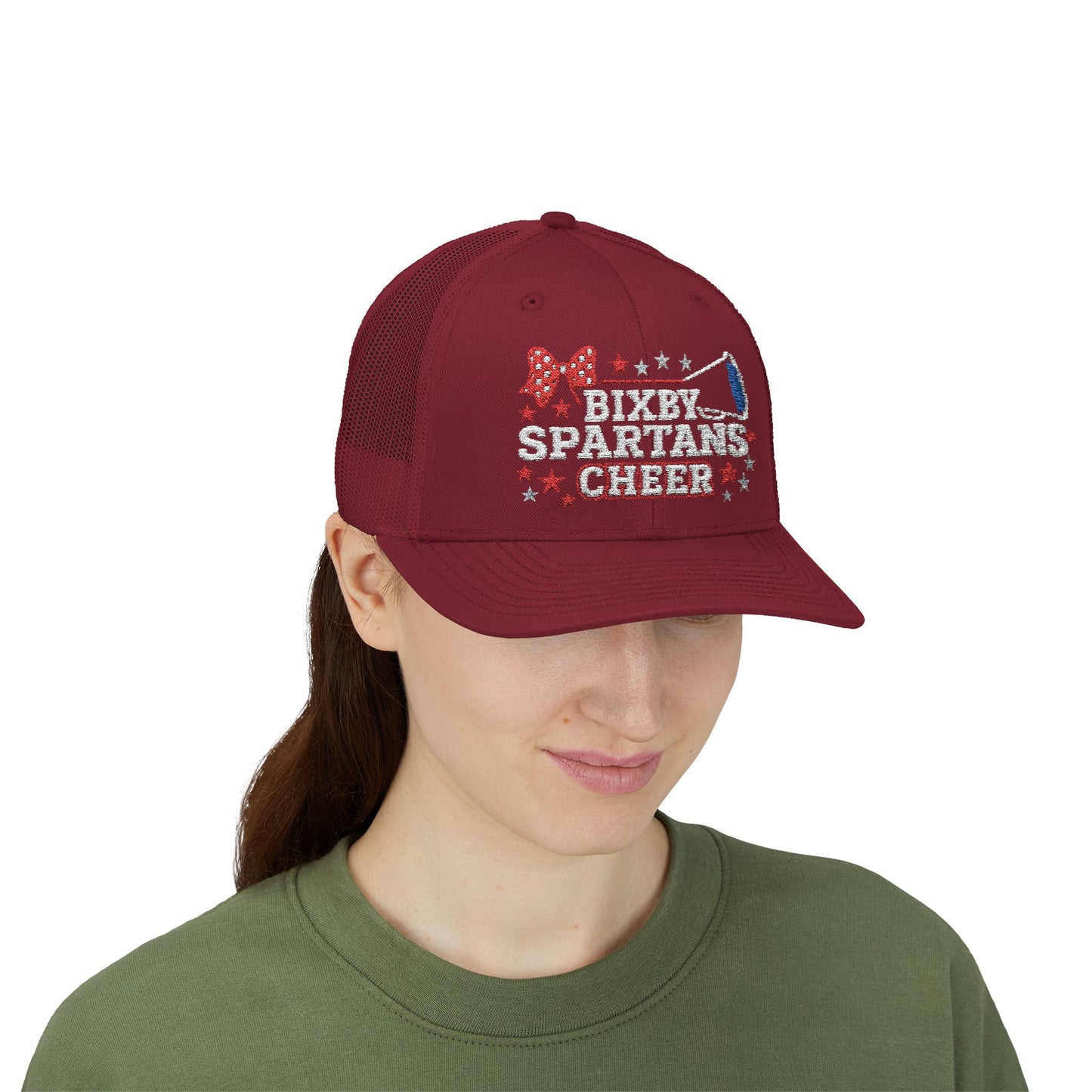 Bixby Spartans Cheer Embroidered Trucker Snapback