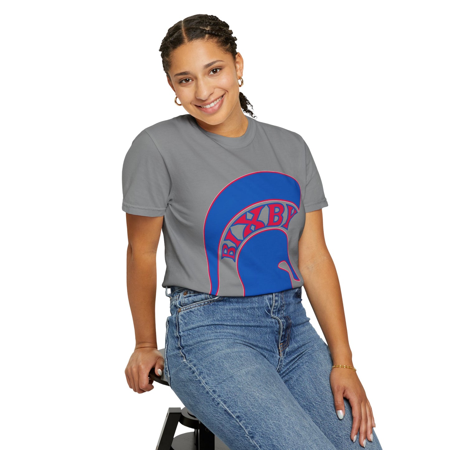 Bixby Spartan Blue Logo Comfort Colors Tee