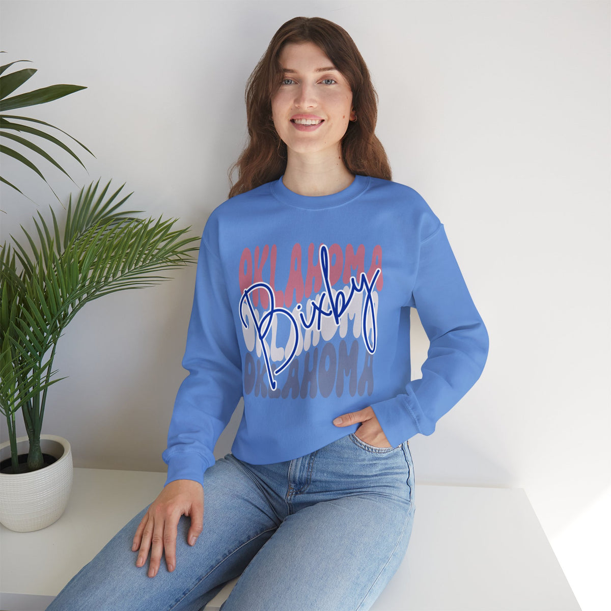 Bixby Spartans Custom City Name Oklahoma Script Sweatshirt