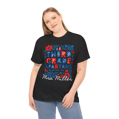 Floral Third Grade Spartan Gildan Tee