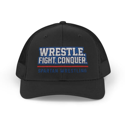 Spartan Wrestle. Fight. Conquer Trucker Snapback