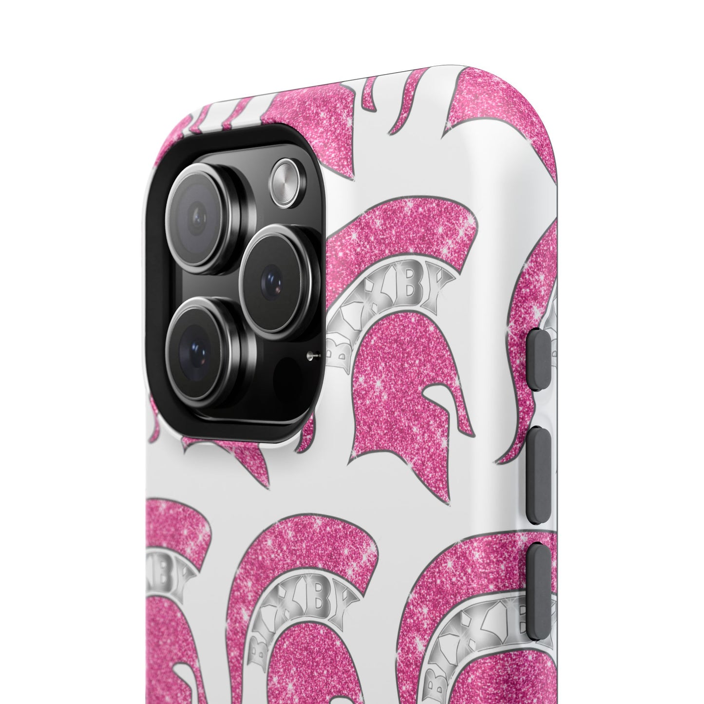 Bixby Spartan Pink Bling Logo Impact Resistant iPhone Case