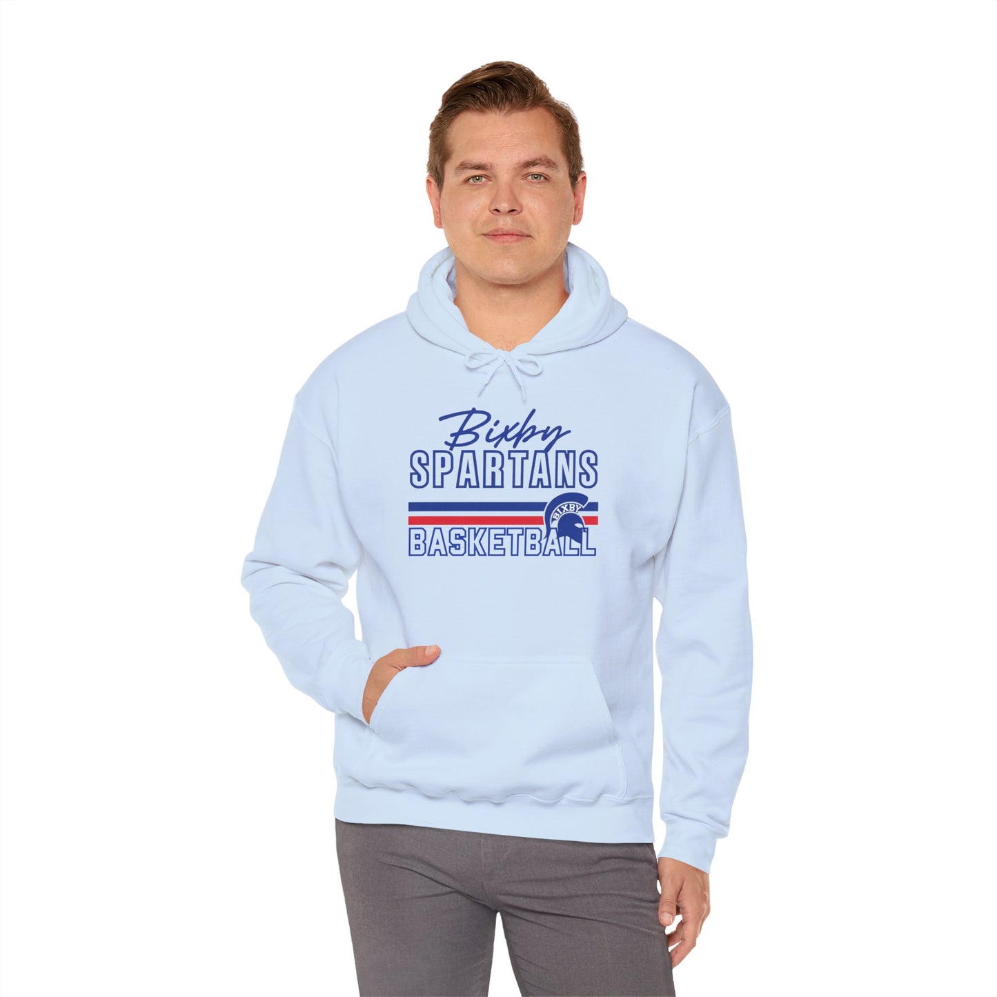 Bixby Spartans Basketball Gildan Hoodie with Back Player Print