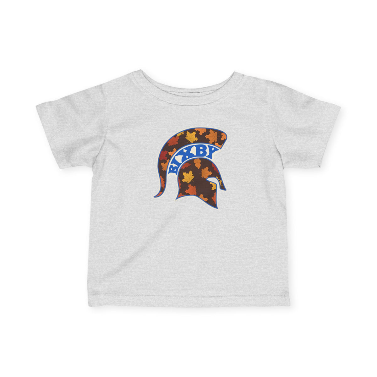 Bixby Spartans Fall Leaves Helmet Infant Tee – Baby Autumn Game Day Shirt