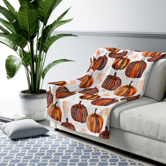 Autumn Pumpkin Paradise Sherpa Comfy Blanket