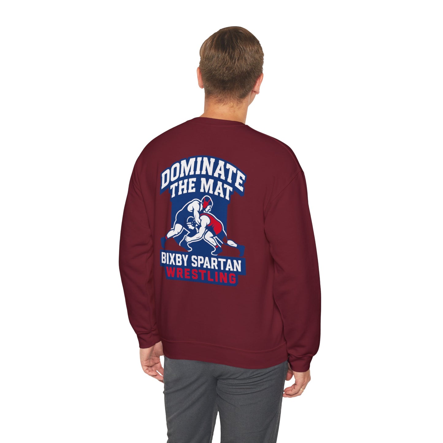 Dominate The Mat Spartan Wrestling Gildan Sweatshirt