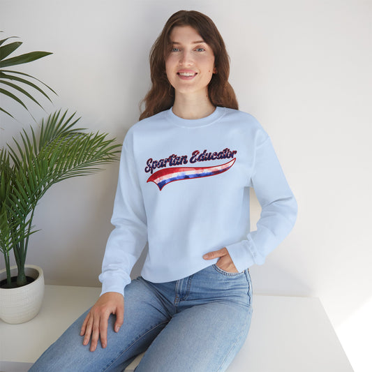 Spartan Educator Patriotic Design Gildan Sweatshirt