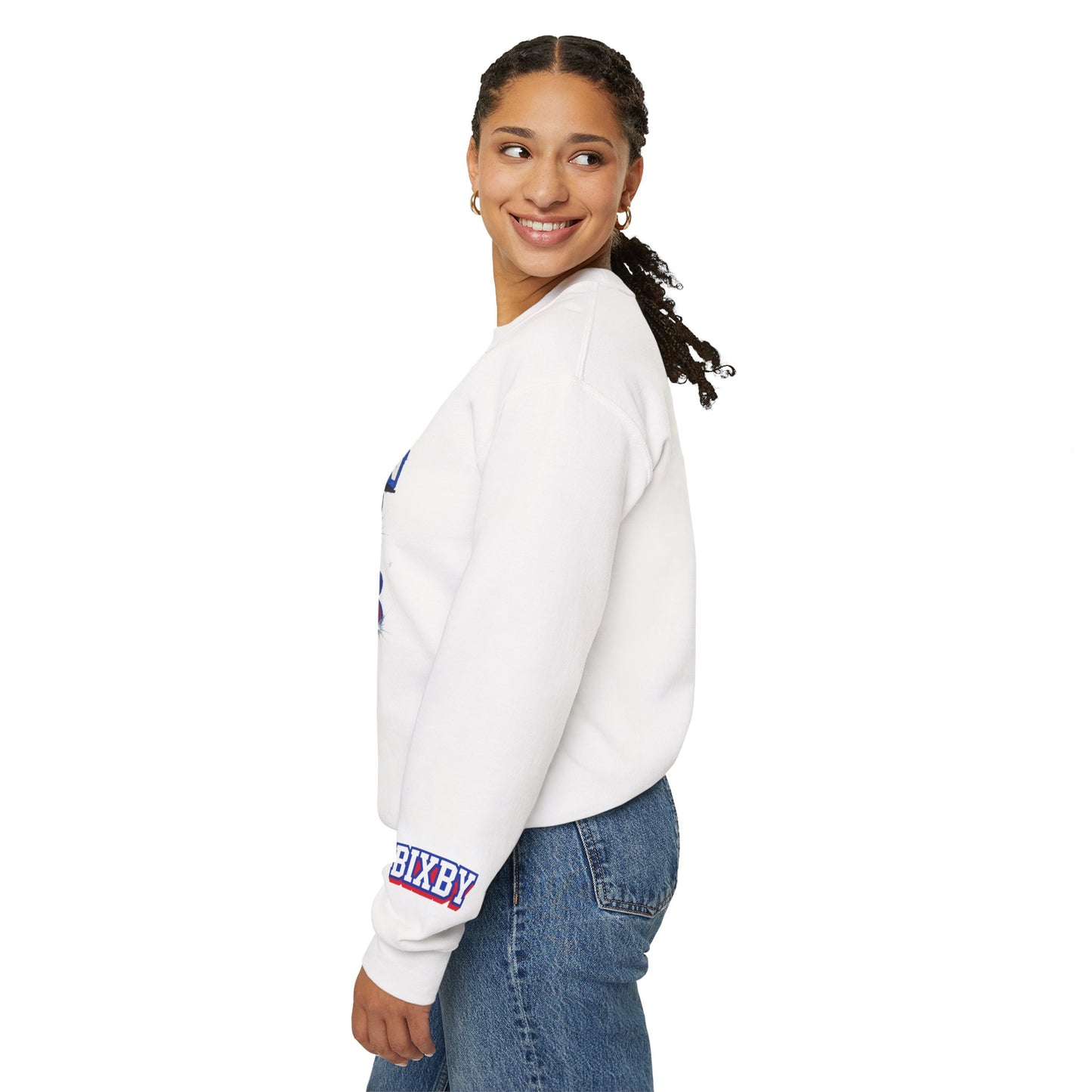 Bixby Spartans Cheer Vibes With Sleeve Print Gildan Sweatshirt