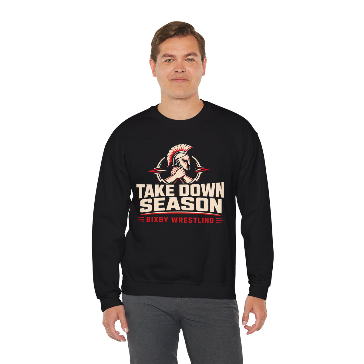 Bixby Spartans Take Down Season Wrestling - Bixby Wrestling Team Sweatshirt