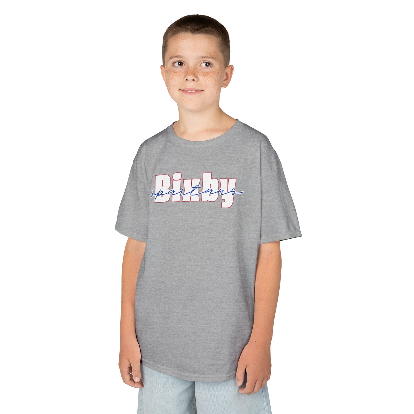 Bixby Spartans Cursive Youth Gildan Tee