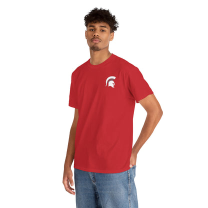 Spartan White Logo Gildan Tee