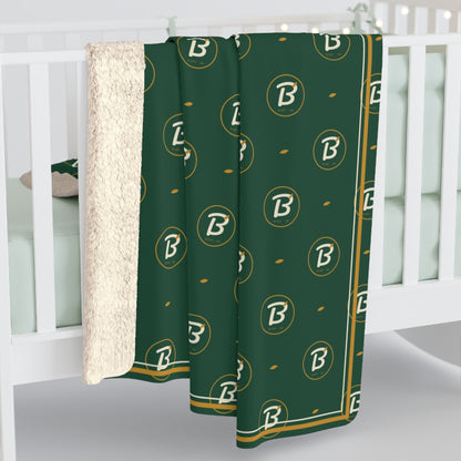 Leaf B Monogram Sherpa Blanket