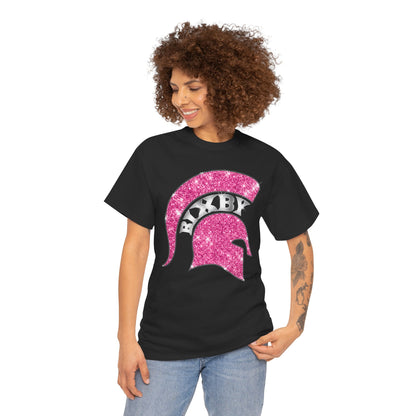 Bixby Spartan Pink Helmet Bling Gildan Tee