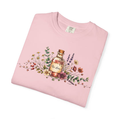Apothecary Bottle Floral T-Shirt — Vintage Herbal Garden Tee