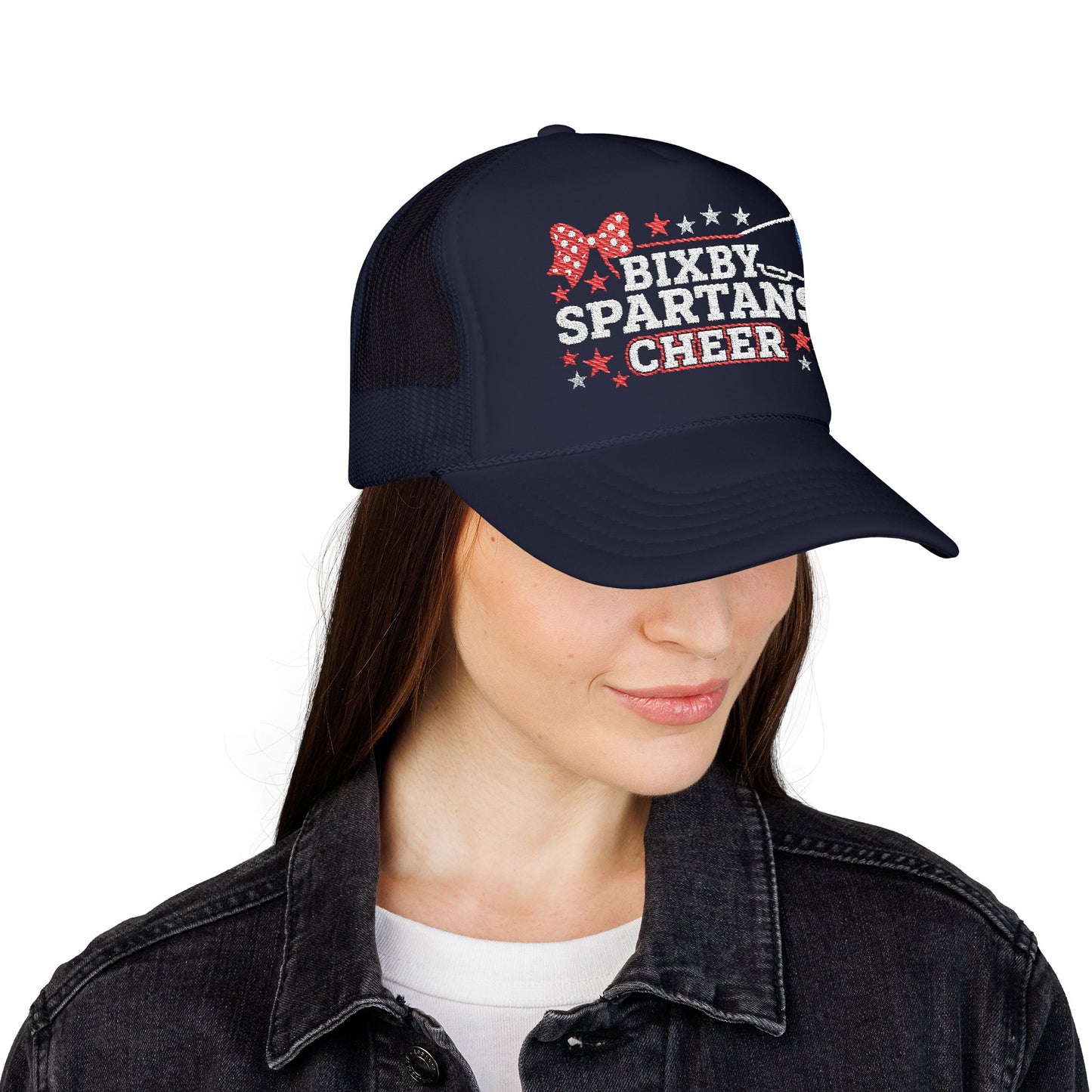 Bixby Spartans Cheer Embroidered Foam Trucker Hat