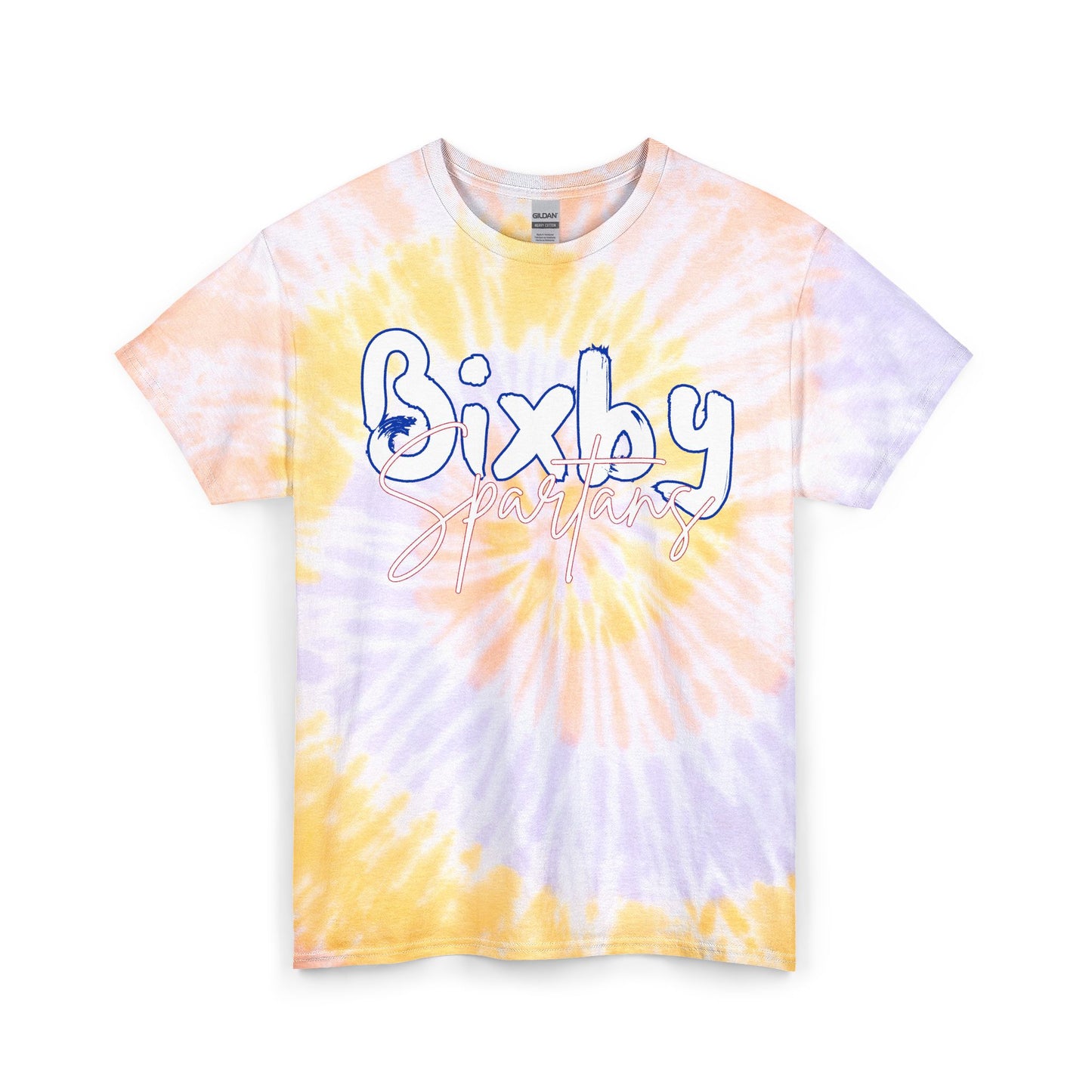 Bixby Spartans Navy Tie-Dye Softstyle Tee
