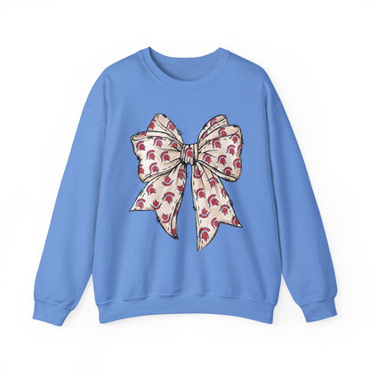 Spartan Helmet Pattered Bow Gildan Sweatshirt
