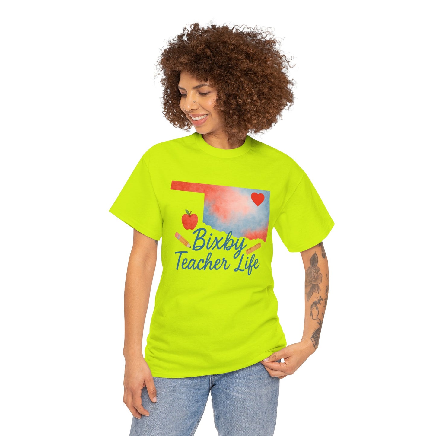 Teacher Life Bixby OK Watercolor Gildan Tee