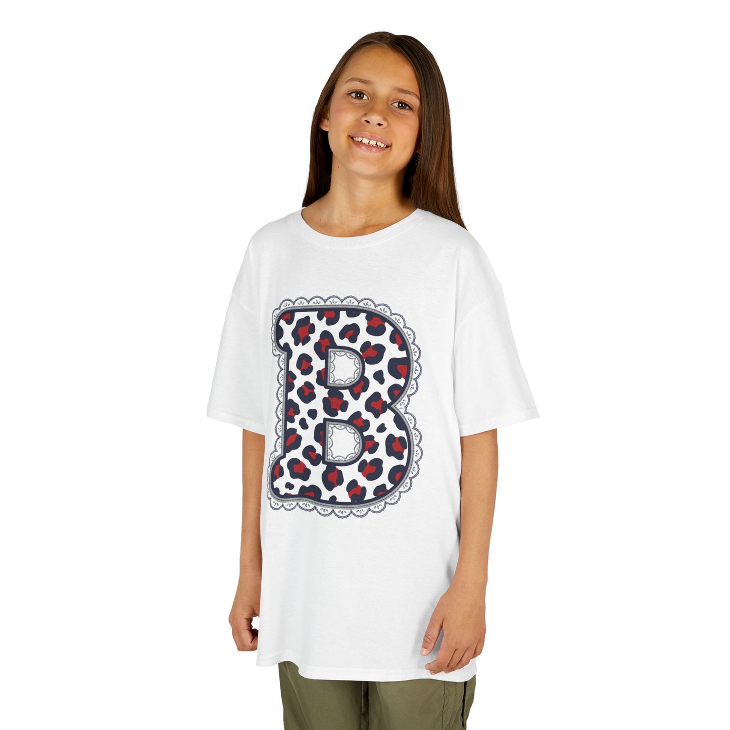 Leopard Print Letter B Gildan Shirt