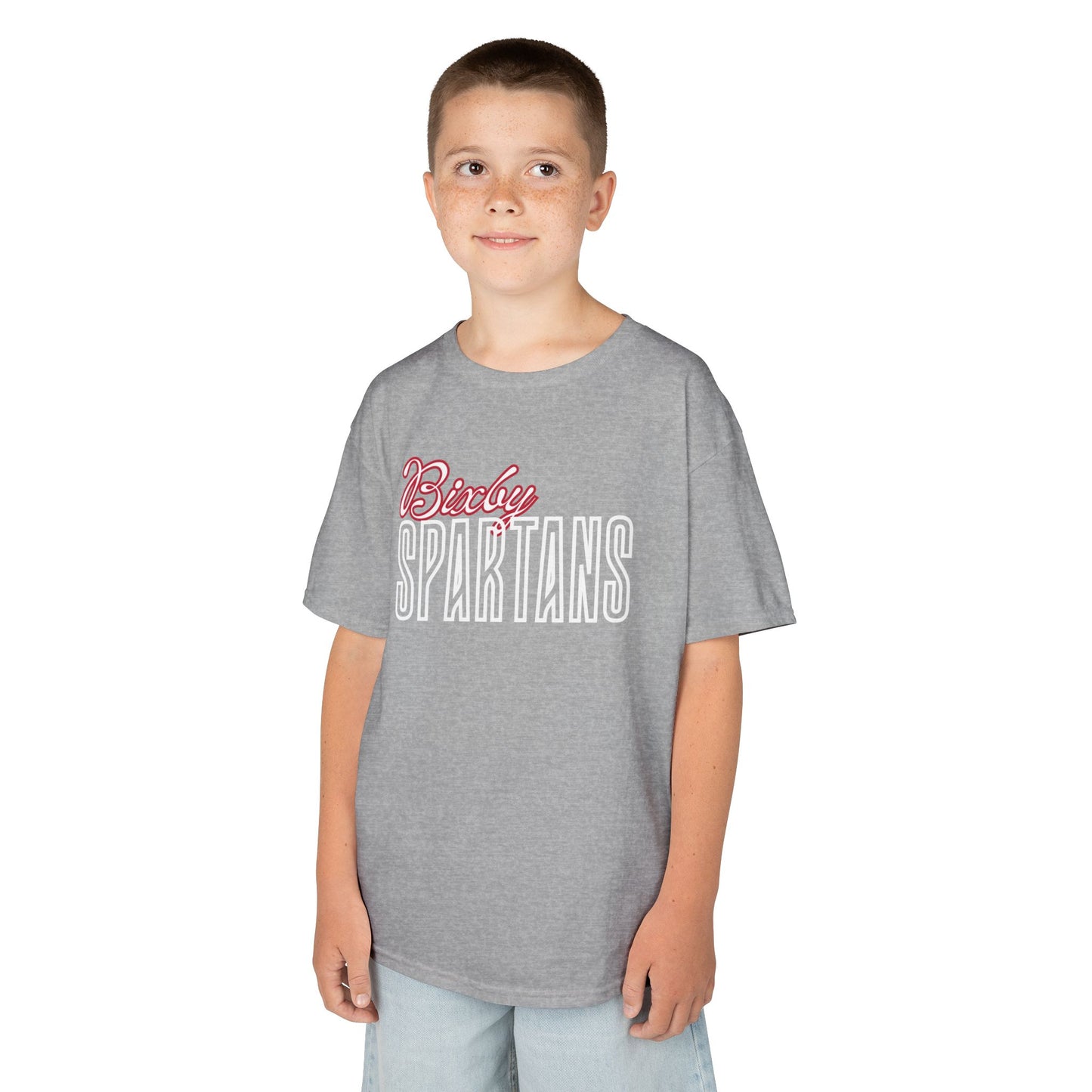Bixby Spartans Cursive Youth Gildan Tee