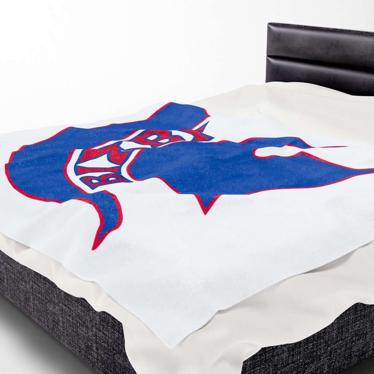 Spartan Blue Logo Velveteen Plush Blanket