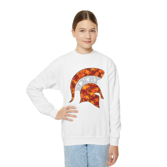 Bixby Spartan Fall Helmet Youth Gildan Sweatshirt
