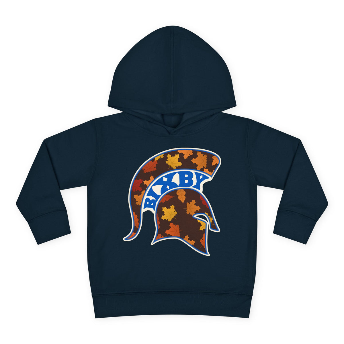 Bixby Spartans Fall Leaves Helmet Toddler Hoodie – Little Spartan Autumn Hoodie