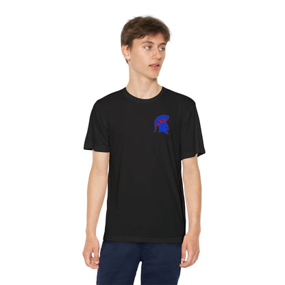 Spartan Blue Logo Youth Sport-Tek Tee