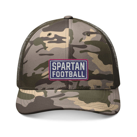 Spartan Football Embroidered Camouflage Trucker Hat