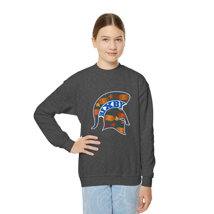 Bixby Spartans Pumpkin Patch Helmet Youth Sweatshirt – Kids Fall Crewneck