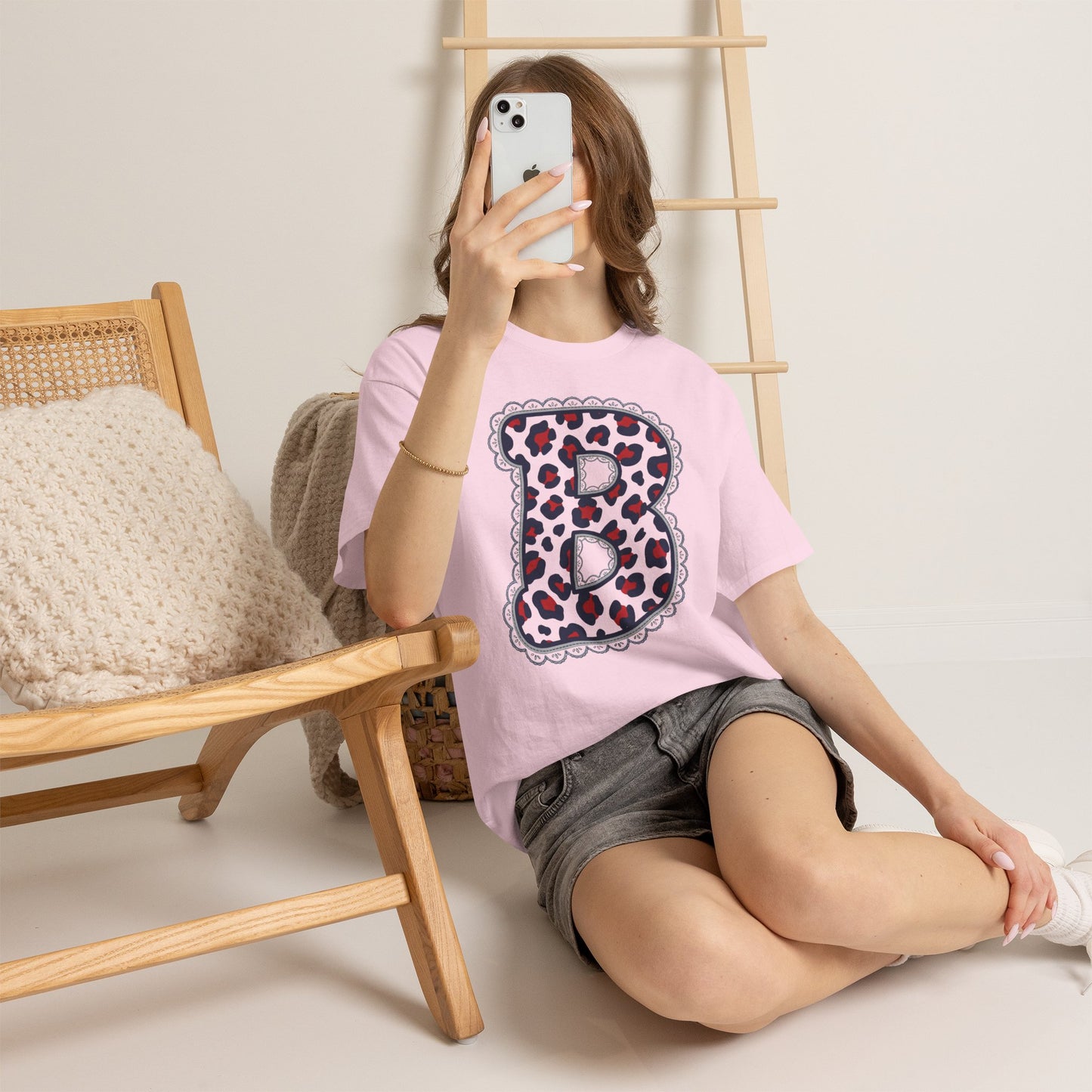 Leopard Print "B" Gildan Tee