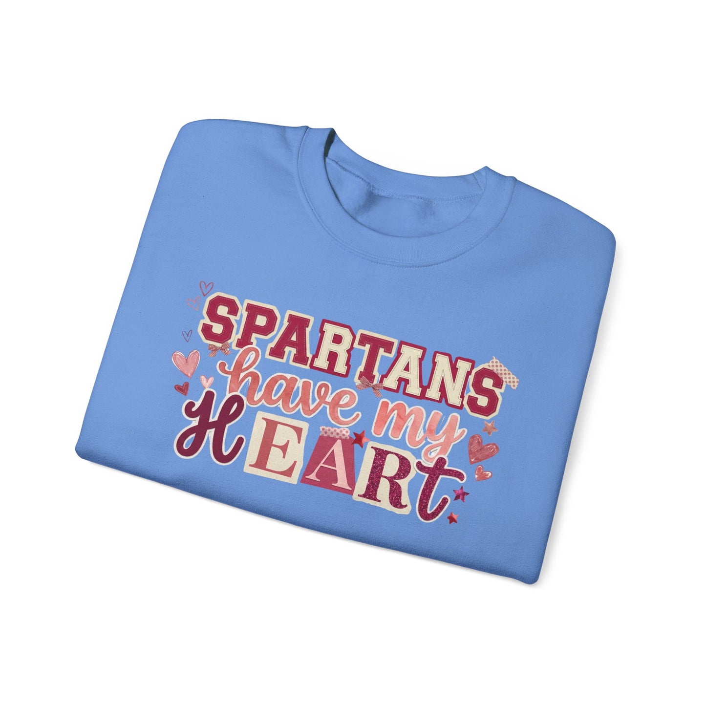 Spartans Have My Heart Crewneck Sweatshirt with Sleeve Bow