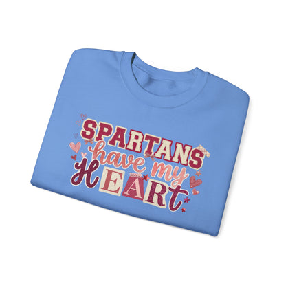 Spartans Have My Heart Crewneck Sweatshirt with Sleeve Bow