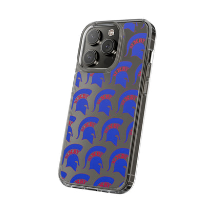 Spartan Blue Logo Clear Apple Phone Case