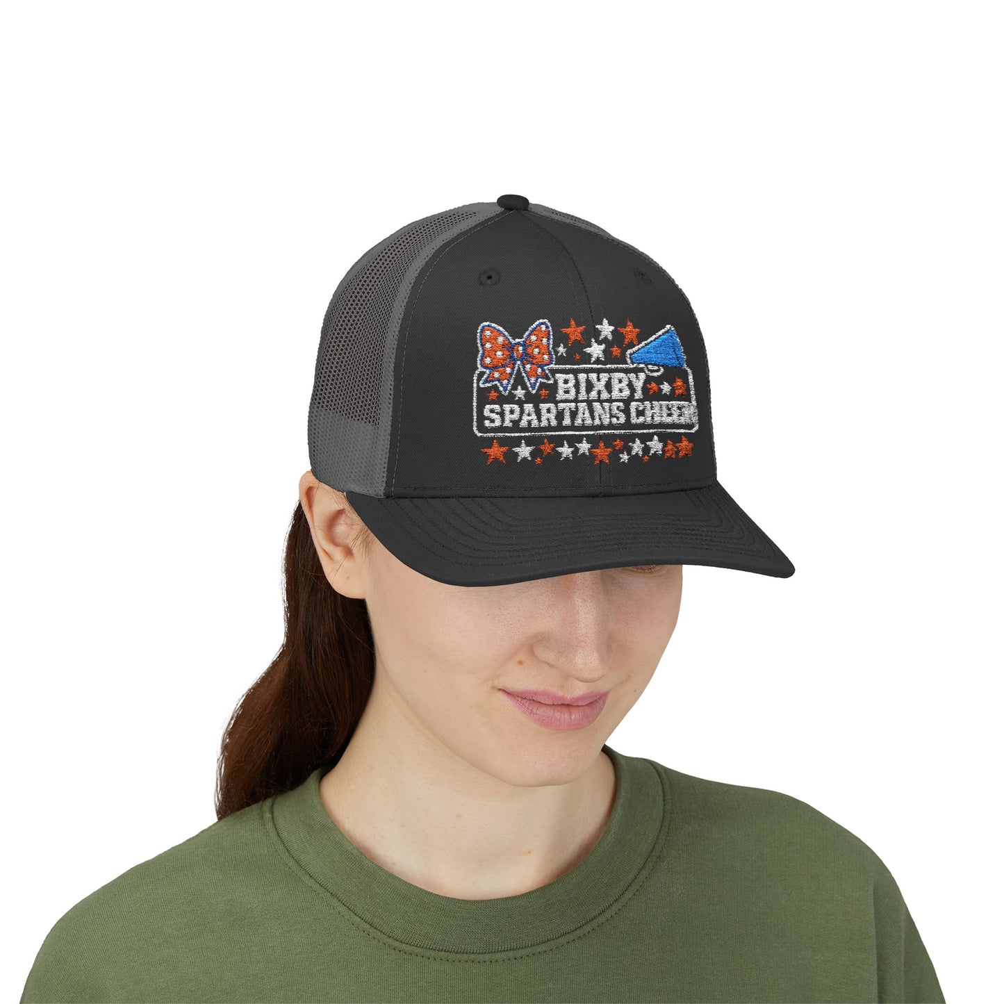 Bixby Spartans Cheer Embroidered Trucker Snapback