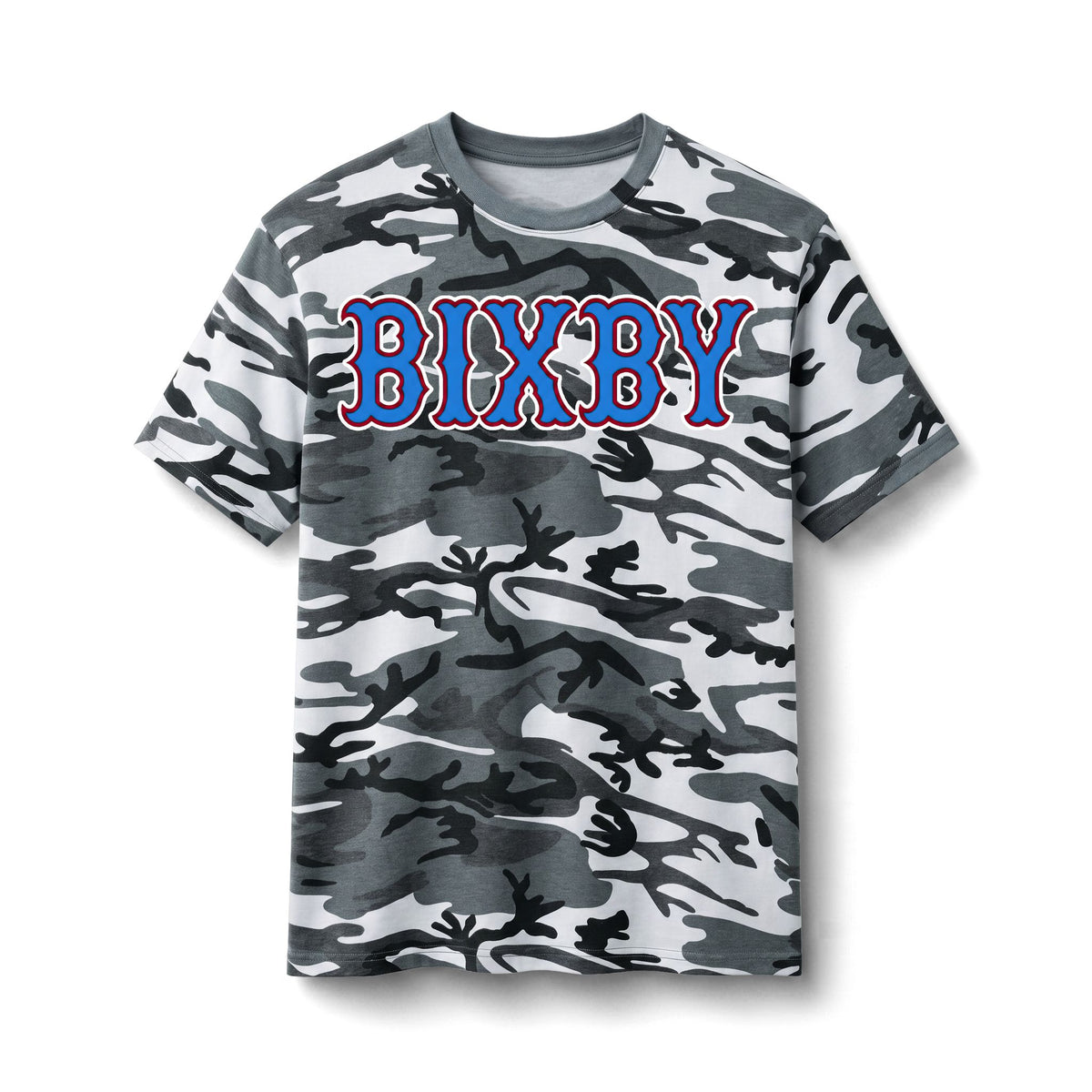 Bixby Spartans Camo - Vintage Collegiate Print Cotton T‑ Tee