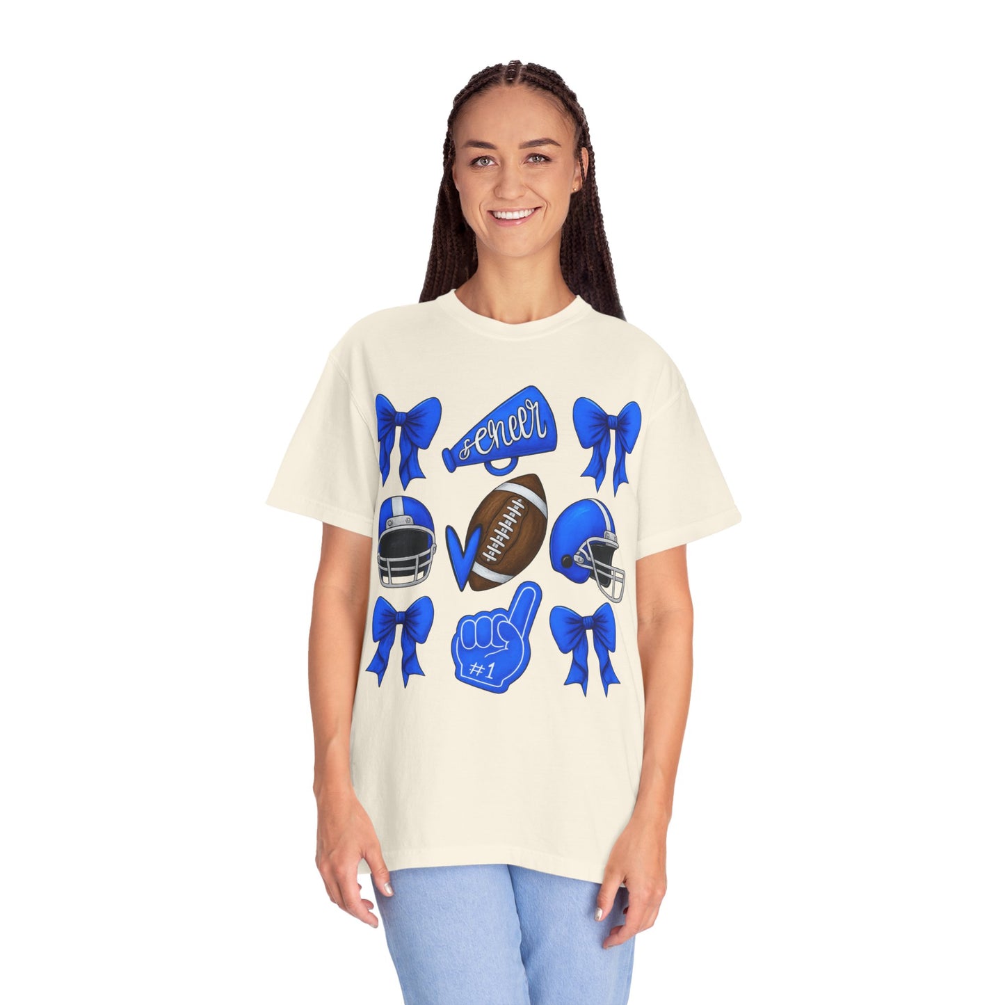 Cheer and Football Comfort Colors Tee