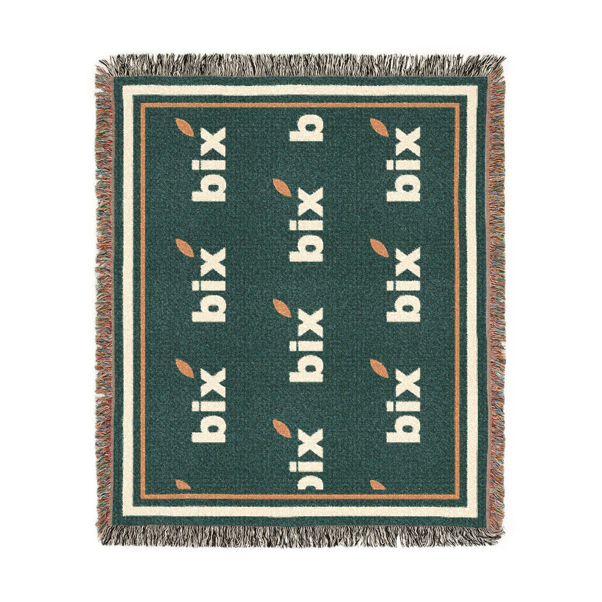 bix Stamp Monogram Woven Throw Blanket