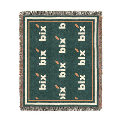 bix Stamp Monogram Woven Throw Blanket