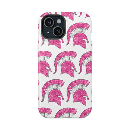 Bixby Spartan Pink Bling Logo Impact Resistant iPhone Case