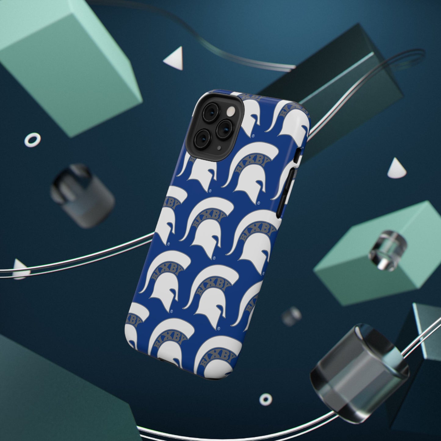 Bixby Spartan White Logo Impact Resistant iPhone Case