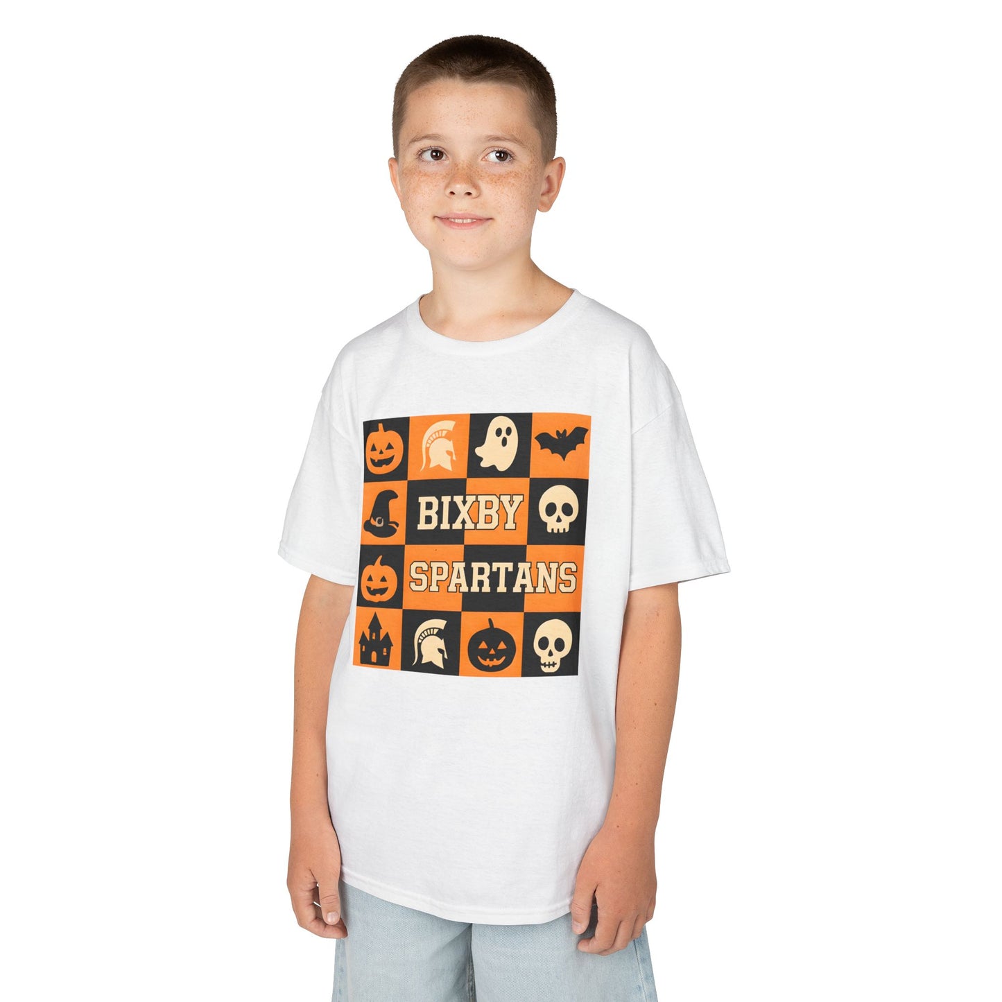 Spartan Halloween Checkerboard Youth Gildan Tee