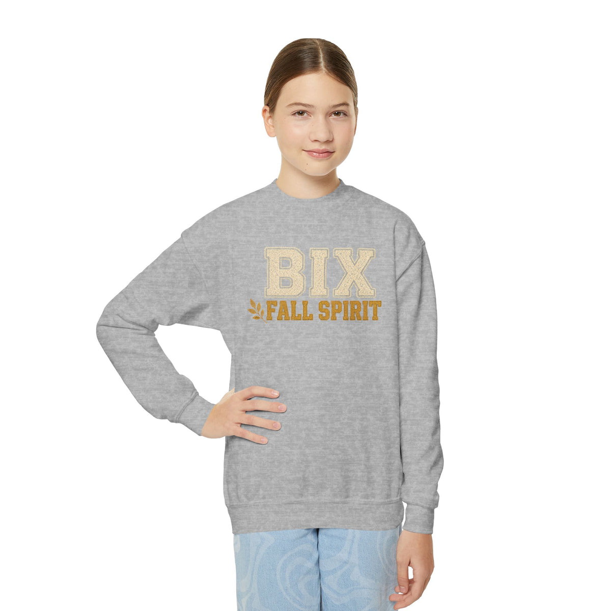 Bixby Spartans Youth Bix Fall Spirit Golden Lettering Sweatshirt