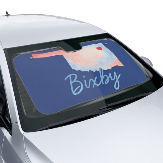 Bixby OK Watercolor Car Sun Shade