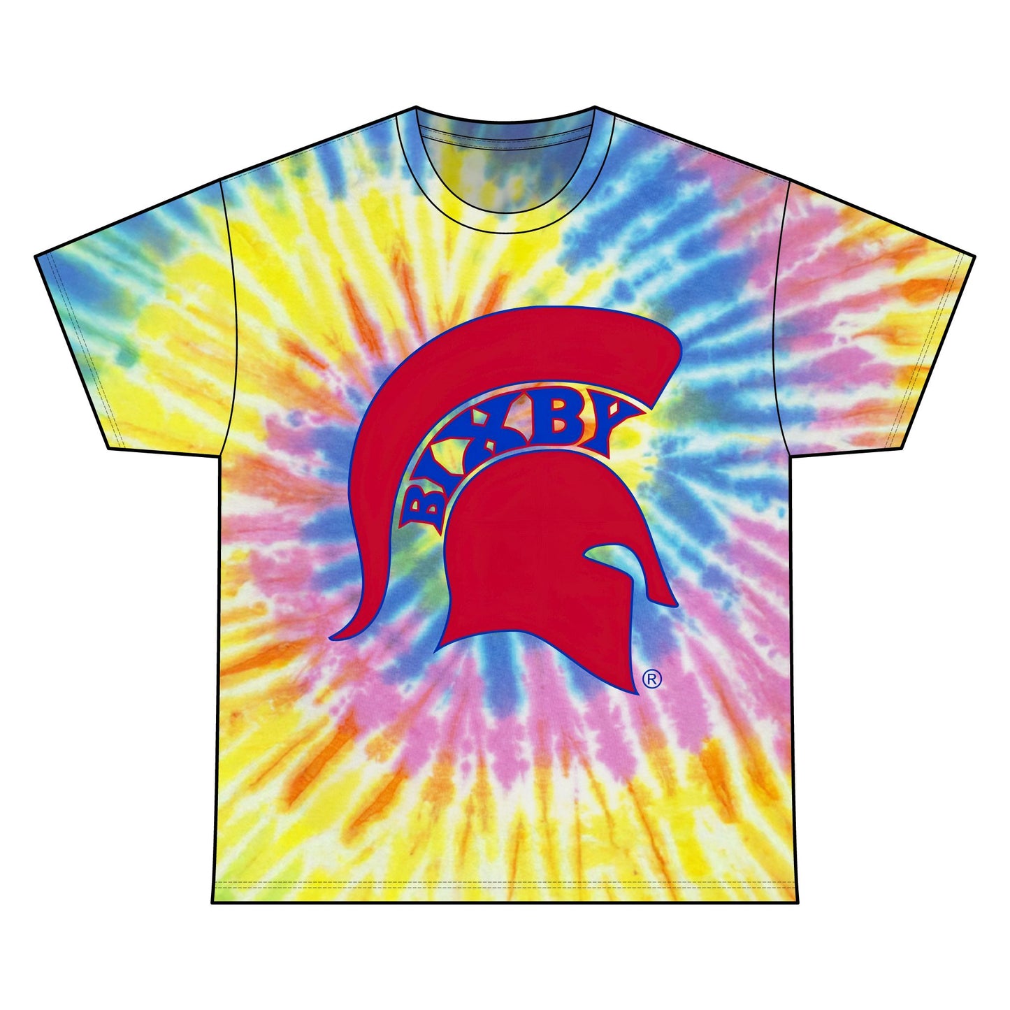 Bixby Spartan Red Logo Tie-Dye Gildan Tee
