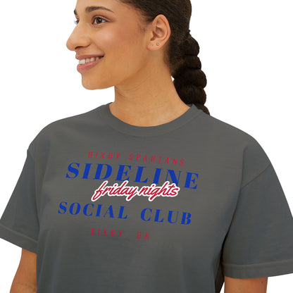 Bixby Spartans Sideline Social Club Friday Nights Women's Boxy Tee – Football Mom Shirt